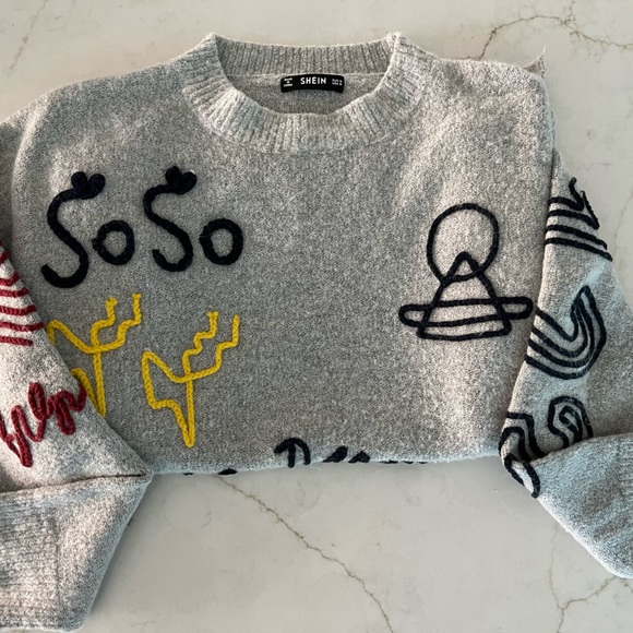 SHEIN Carpe Diem Long Sleeve Crew Neck Sweater - Picture 2 of 7